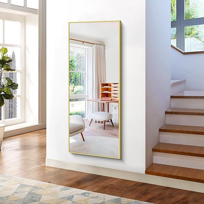 KOCUUY Large Gold Bathroom Mirror, 60"x24" Rectangle Bathroom Mirror for Wall, HD Tempered Glass, Anti-Rust Frame, Modern Design for Bathroom, Bedroom, Living Room, Entryway