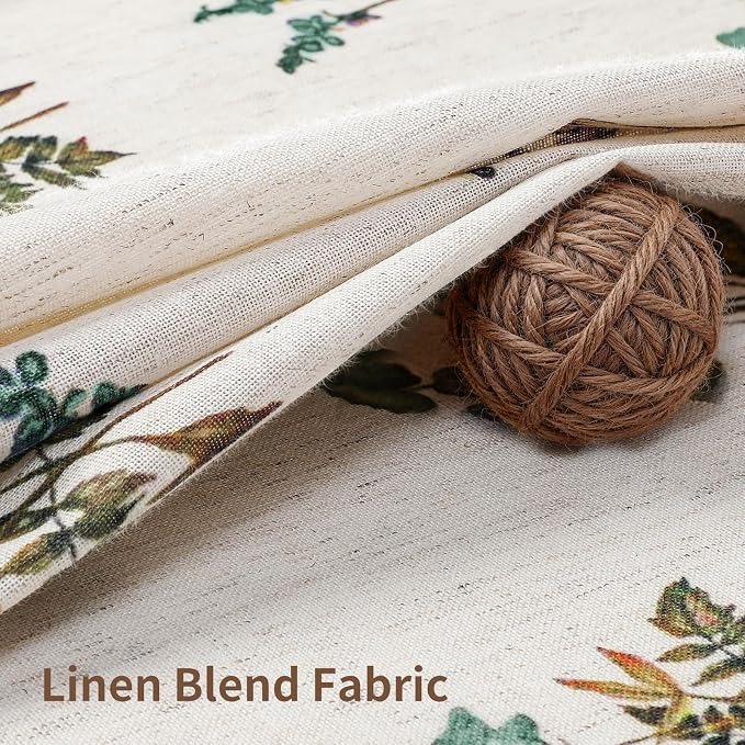 Colorful Star Farmhouse Floral Linen Shower Curtain, Vintage Boho Shower Curtain for Bathroom, French Country Pattern Waterproof Bathroom Curtains, 72" W x 72" L
