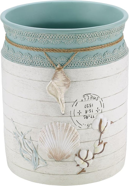 Avanti Linens - Wastebasket, Decorative Trash Can for Home or Office, Farmhouse Chic Home Decor (Farmhouse Shell Collection)