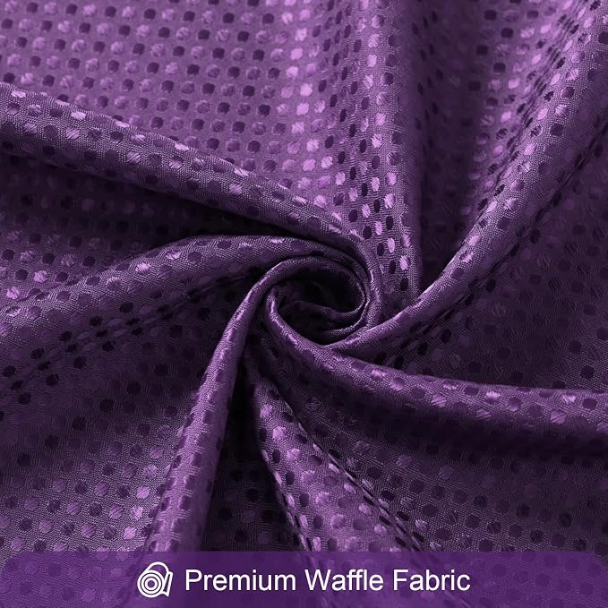 3 in 1 Purple Shower Curtain with PEVA Liner, 12 Hooks, 72x72 | Luxury Weighted Fabric Shower Curtain Set, 12 Stainless Steel Double-Sided Hooks, Water Repellent, Bathroom Decor