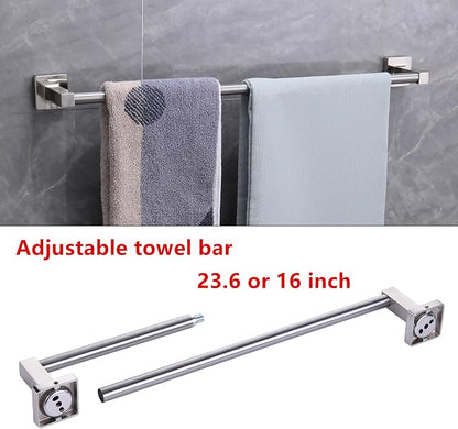 5 Piece Bathroom Hardware Accessories Set Brushed Nickel,24 Inch Towel Bar Set,Towel Rack Set,Bathroom Towel Holder Set