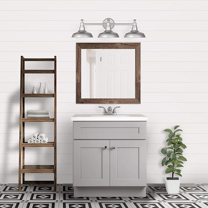 Design House Brookings Bathroom Vanity, 30", Gray | Adjustable Hinges, Freestanding, Contemporary/Modern, Wood, Bath, 587089