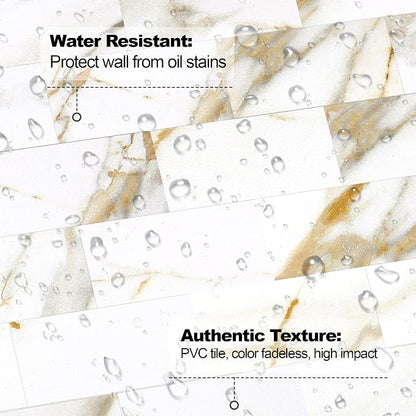 2026 New Upgrade Peel and Stick Backsplash Tile, Peel and Stick 11.34" X 11.57" Wall Tile for Kitchen, Bathroom, Fireplace, Laundry (Cala Golden, 20 Packs)