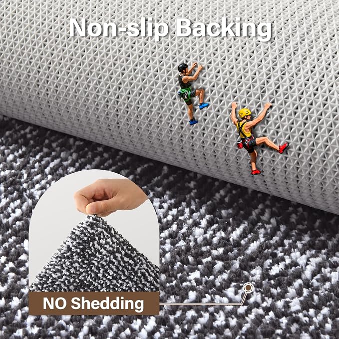 36x24 Large Bathroom Rugs Washable Non Slip, Dark Grey Bath Mat for Bathroom Floor Tub, Soft Absorbent Quick Dry Mats for Shower, Bathtub,Home Decor