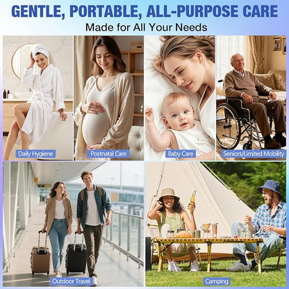 Portable Bidet for Travel, Rechargeable Travel Bidet with LED Display | 3 Water Flow Modes, 180° Adjustable Nozzle, IPX7 Waterproof, USB-C Personal Hygiene Device for Women, Men & Babies