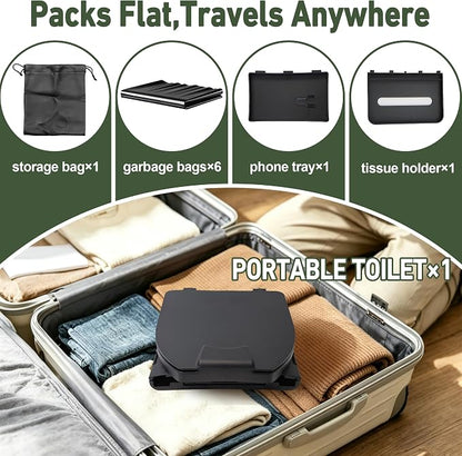 Portable Toilet for Camping, 12.6" H Capacity 450LBS Porta Potty for Adults