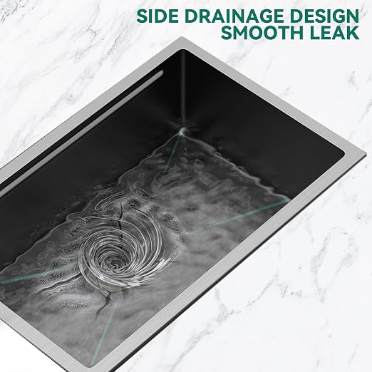 YITAHOME 30x19inch Kitchen Undermount Sinks, Nano Gunmetal Black Stainless Steel Drop-In Single Bowl Sink with Ledge and Accessories for Workstation, RV, Prep Kitchen, Bar