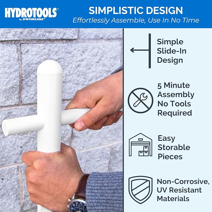 SWIMLINE HYDROTOOLS 89032 Free Standing Poolside Adjustable-Towel Rack With Water Weighted Base Three Arms Tier For Outdoors & Indoors Pool Patio Bathroom Accessory Holder Bar Drying-Stand | Keeps towels off the deck, organized, and drying within reach...