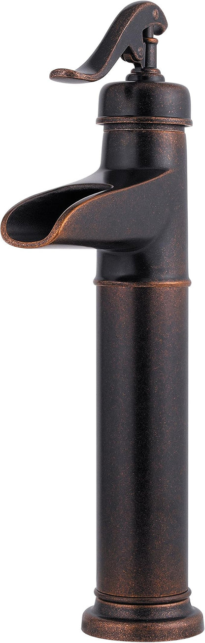 Pfister LF040YP0U Ashfield Single Control Vessel Bathroom Faucet in Rustic Bronze, Water-Efficient Model