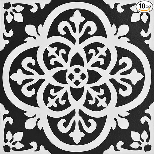 FloorPops Black Gothic Peel & Stick Floor Tiles, FP2475