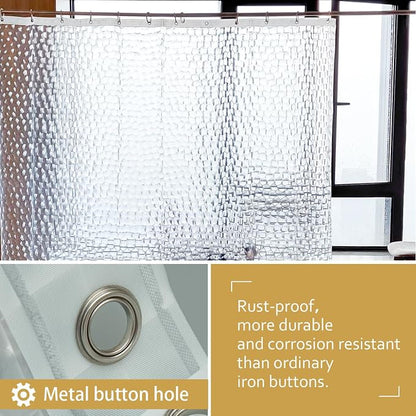 NTBAY EVA Shower Curtain Liner, 72 x 84, 6 Gauge, Clear Water Cube | Water-repellent EVA Liner with 3 Bottom Magnets, 12 Reinforced Grommets, and 12 Plastic Hooks