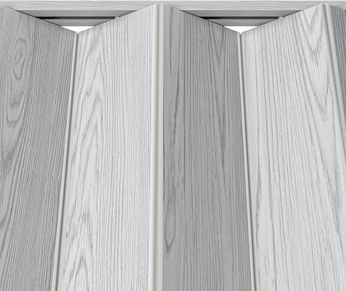 48" x 80" Premium Foldable Accordion Door,Heavy Duty,Grey | Foldable accordion doors w/ double‑walled heavy‑duty panels, ideal as interior room dividers for privacy, space‑saving design