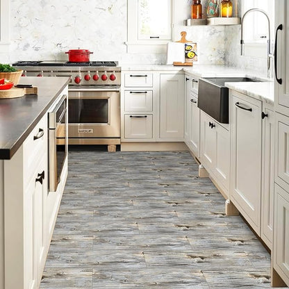 Peel and Stick Floor Tile, 40 Pcs, 60.0 Sq.Ft, Vinyl Flooring Self Adhesive | Durable, Natural Wood Look Floor Tiles Peel and Stick Waterproof for Bedroom, Kitchen, RV, Bathroom Living Room
