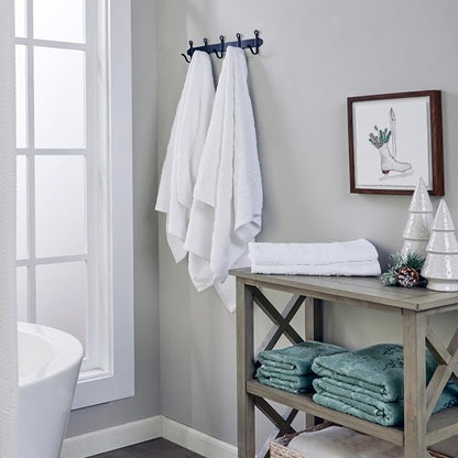 SKL Home Christmas/Winter Subtle Snowflakes Bath Towel, 100% Cotton, White | 550 GSM. Soft & absorbent. Textured jacquard pattern. Great for use in the bathroom, kitchen or bar & gifting.
