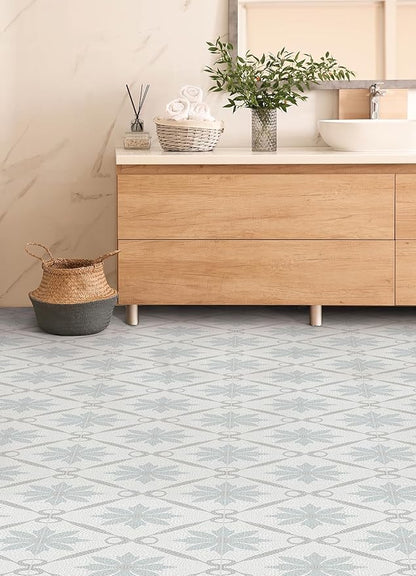 FloorPops Jamila Grey Peel and Stick Floor Tiles, FP6300