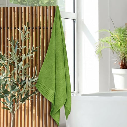 GLAMBURG Ultra Soft 4 Pack Oversized Bath Towel Set 27x54 inches, 100% Cotton Bath Towels, Highly Absorbant Compact Quickdry & Lightweight Towel, Ideal for Gym Travel Camp Pool - Kiwi Green