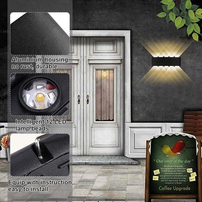 Kawell 10W Waterproof Modern Wall Sconces LED Wall Light Up Down Aluminum Wall Lamp LED Indoor Outdoor for Bedroom Living Room Bathroom Porch Stairs Hotels Garden Pathway, Black 3000K