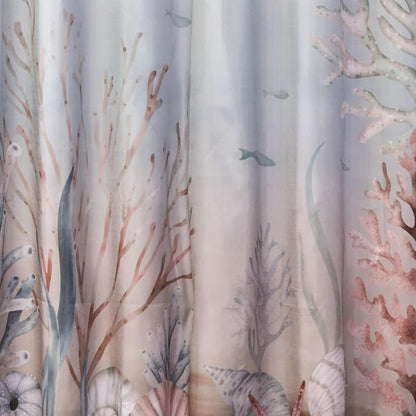 SKL Home Coastal Curacao Shower Curtain, Pastels | Machine washable fabric. Great for Airbnb, beach décor, and everyday bathrooms.