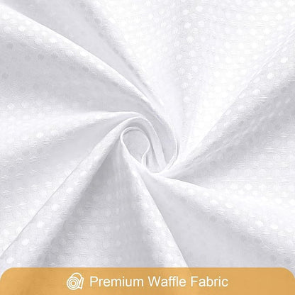 3 in 1 White Shower Curtain with PEVA Liner, 12 Hooks, 72x72 | Luxury Weighted Fabric Shower Curtain Set, 12 Stainless Steel Double-Sided Hooks, Water Repellent, Bathroom Decor