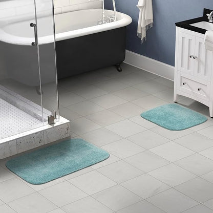 Garland Rug Traditional Nylon Washable Sea Foam 2 Bath Rugs (17" X 24", 21" X 34") - Soft, Absorbent, And Stylish for Your Bathroom