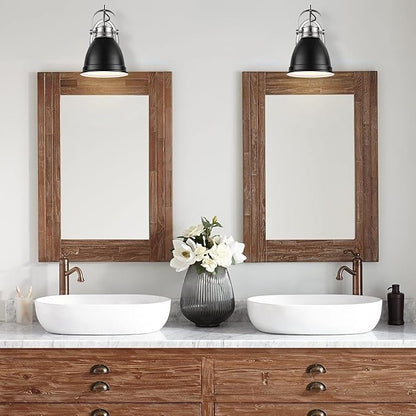 JONATHAN Y 7" Black/Nickel 1-Light LED Vanity Light, Adjustable Wall Sconce for Bathroom Mirror, Farmhouse Bohemian Kitchen Light, Iron Black Bell Shade JYL1114A