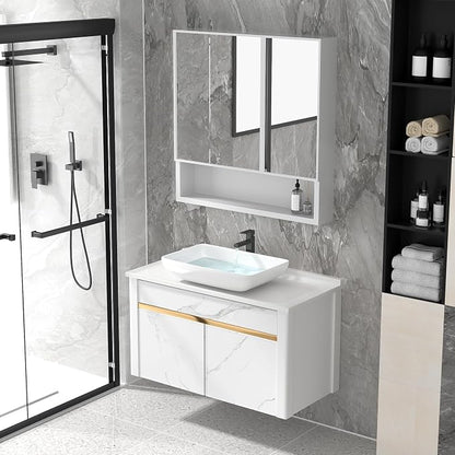 24"x15" Bathroom Vessel Sink Rectangular - White Porcelain Ceramic Rectangle Above Counter Vanity Lavatory Bath Sink Art Basin