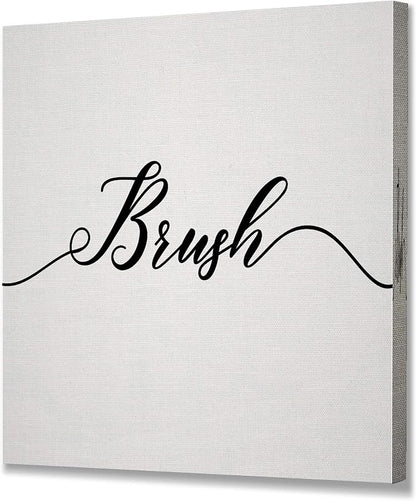 Renditions Gallery Simple Brush Sign Bathroom Décor Gallery Wrapped Canvas Wall Art, 16x16,