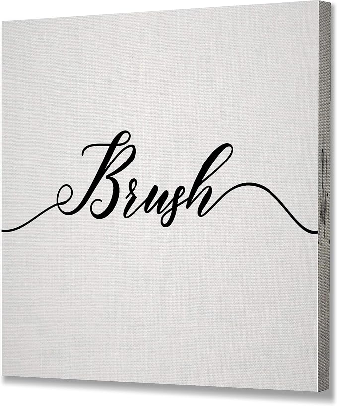 Renditions Gallery Simple Brush Sign Bathroom Décor Gallery Wrapped Canvas Wall Art, 12x12,
