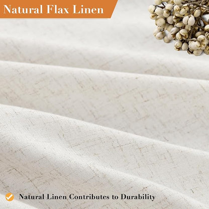 Extra Long Linen Shower Curtain for Bathroom 84 Inch Cream Beige | Weighted Shower Curtains with Hooks,Neutral Rustic Boho Farmhouse, Simple Luxury Bath Curtain, 1 Panel, 72x84, Natural Ivory