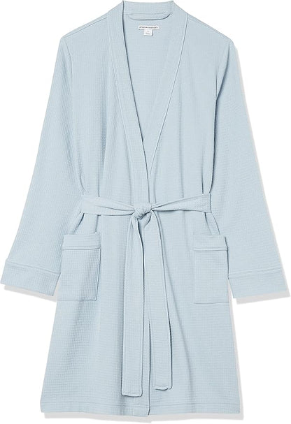 Amazon Essentials Women's Lightweight Cotton Waffle Mid-Length Bathrobe (Available in Plus Size)