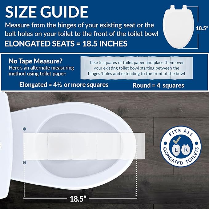 Bemis 1400TTA Economy Durable Wood Toilet Seat, Made in USA, Elongated, White