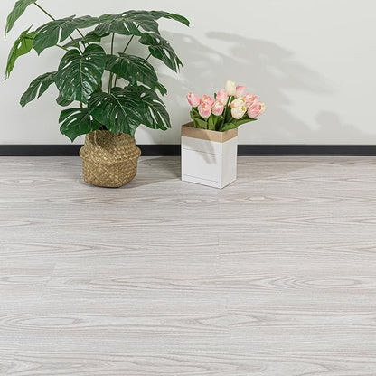 Peel and Stick Floor Tile Wood Grain Texture, Vinyl Flooring | Self-Adhesive and Waterproof, No Residue Flooring Roll for Bathroom, Kitchen, Bedroom (10-Pack Covers 15 Sq.Ft)