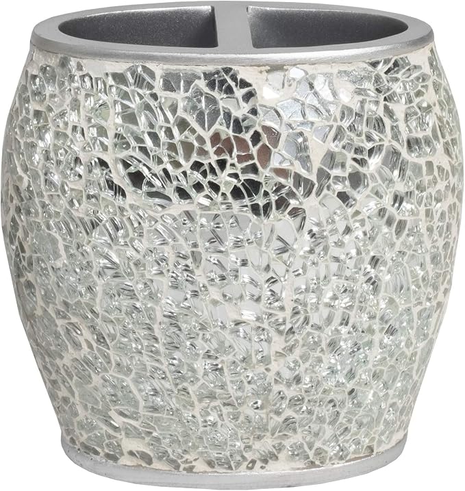 Sweet Home Collection Bathroom Accessories Sets Unique Collections Modern Classic Contemporary Decorative Beautiful Designs Bath Shower Tub Décor, Toothbrush Holder, Glamour (Pack of 1)