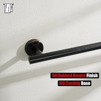 JQK Oil Rubbed Bronze Towel Bar, 20.5 Inch 304 Stainless Steel Thicken 0.8mm Towel Rack Bathroom, Towel Holder ORB Wall Mount, Useable Length 18 Inch, TB110L18-ORB