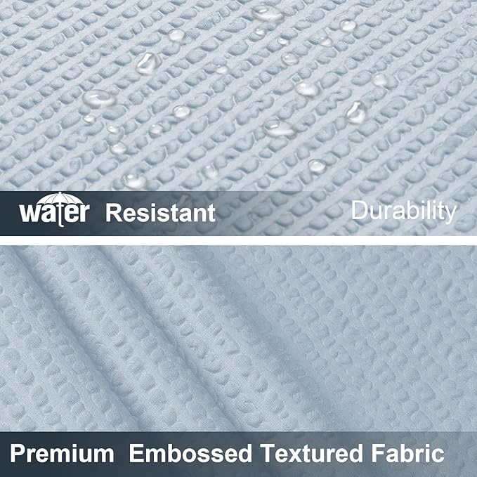 Glacier Blue Stall Shower Curtain for Bathroom, 3D Embossed Textured Fabric Small Shower Curtain for Narrow Stall Size, Machine Washable Water Resistance, Hotel Style, 36" W x 72" L