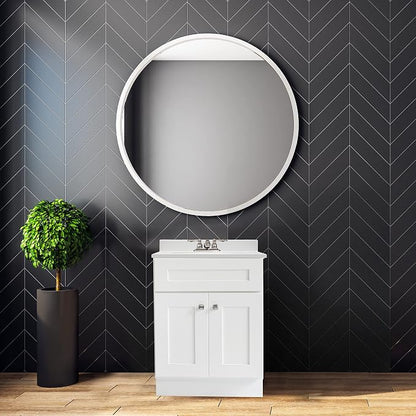 Design House Brookings Bathroom Vanity, 24", White | Adjustable Hinges, Freestanding, Contemporary/Modern, Wood, Bath, 586925