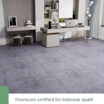 Lareko 60Sq.Ft Grey Marble Peel and Stick Vinyl Floor Tiles,60 Tiles - 12" x 12",Waterfproof and Self Adhesive Vinyl Sticker Tiles,Laminate Flooring for for Kichen,Bathroom,Dining Room(Grey)