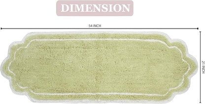 Home Weavers Allure Collection 100% Cotton Tufted Bathroom Rug, Soft and Absorbent Bath Rugs, Non-Slip Bath Carpet, Machine Wash Dry Bath Mats for Bathroom Floor, 21"x54" Runner, Green