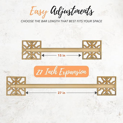 Autumn Alley 5-Piece Bathroom Hardware Set – Antique Gold (Muted, Brushed Finish – Not Shiny), Wall Mounted Towel Bar, Towel Ring, Toilet Paper Holder & Robe Hooks, Bathroom Accessories Set Complete