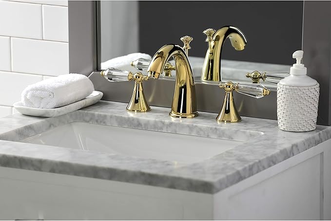 Aqua Eden KS2972WLL 8 in. Widespread Bathroom Faucet, Polished Brass