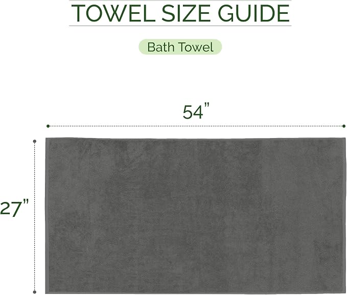 Elegant Comfort 100% Turkish Cotton Corduroy Ribbed Luxury Soft 2 Pack Bath Towels 27 x 54 Inch - Ultra Plush, Absorbent, Quick Dry, Hotel Spa Quality Towels for Bathroom Essentials, Gray