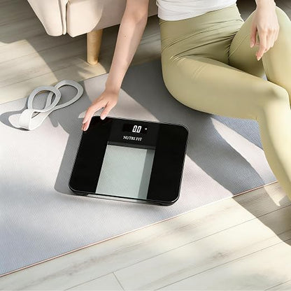 Digital Bathroom Scale for Body Weight Loss 0.1lb High Accuracy | Tempered Glass, 0.1lb Precision, 400lb Capacity, Larg Backlit LCD Display, Step-On Technology, Weight Loss for Home Fitness