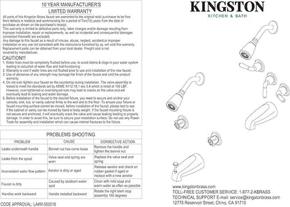 Kingston Brass KB2238YL Yosemite Three Handle Tub Shower Faucet, 3-1/8 inch Diameter Escutcheon, Brushed Nickel