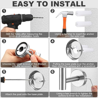 Gisafai 15 Pcs Brushed Nickel Bathroom Accessories Hardware Set Silver Towel Racks for Bathroom SUS304 Stainless Steel 23.6 Inch Brushed Towel Bar Ring Toilet Paper Holder Robe Hooks Wall Mounted