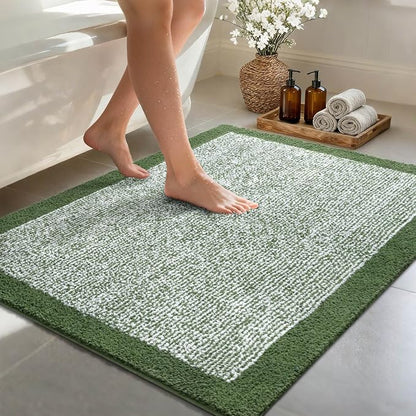 48x32 Large Bathroom Rugs Washable Non Slip, Matcha Green Bath Mat for Bathroom Floor Tub, Soft Absorbent Quick Dry Mats for Shower, Bathtub,Home Decor