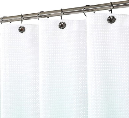 WEST LAKE Waffle Fabric Shower Curtain Aqua Ombre Decorative Spa Bathroom Shower Curtain with Grommet No Hook Water Resistant Machine Washable,Gradient White to Aqua Blue 70" Wx72 L