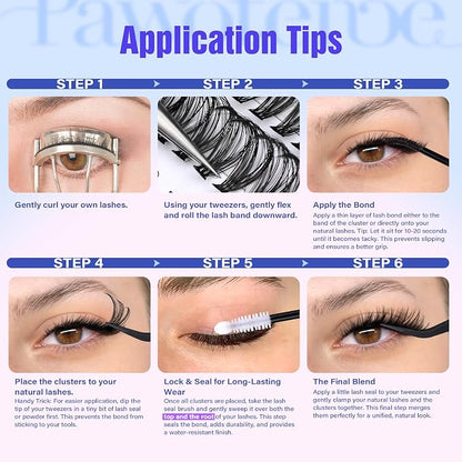 Lash Clusters 480pcs Individual Lashes 30D 40D Cluster Eyelash Extensions Eyelash Clusters Lash Extensions for Self Application (30D&40D, 0.07D, 11-16mm Valuable Pack)