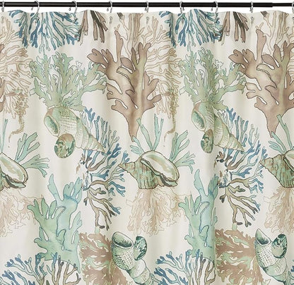 Greenland Home Fashions Fabric Sensations Shower Curtain, Stylish Bathroom Decor, Machine Washable, 72 inches x 72 inches, Atlantis