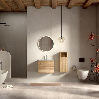 24'' Floating Bathroom Vanity with Sink Combo, Small Bathroom Cabinet with 2-Soft Close &Large Storage Drawers, for Small Space, Apartment, Hotel, Rough Oak