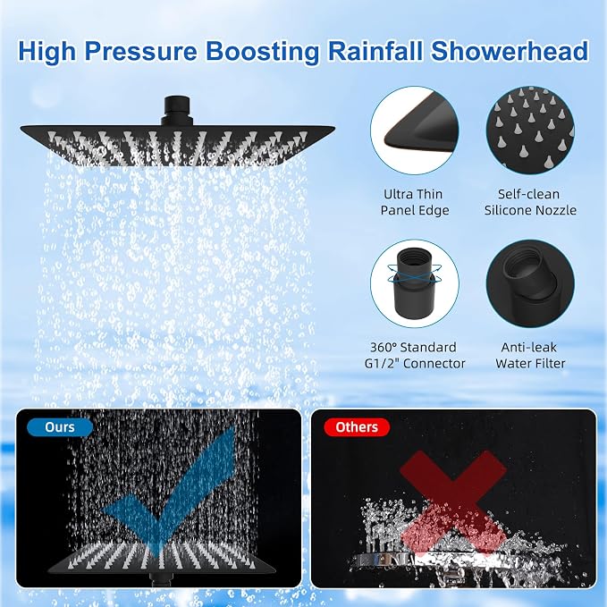 Metal 10" Filtered Rainfall Showerhead Combo, Easy Reach, Oil Rubbed Bronze | 4-Way Diverter with Pause Mode, High Pressure Shower Head with 10-Spray Handheld, 71" Hose/12" Extension Arm/Holder
